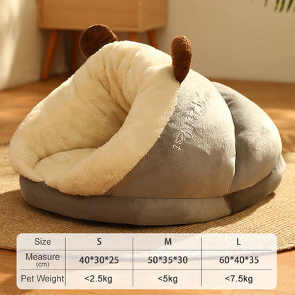 Sweet Cat Bed Winter Warmth Plush Pet House Cozy Kitten Cushion Cat Basket Little Mat Cat House Supplies for Small Medium Cats