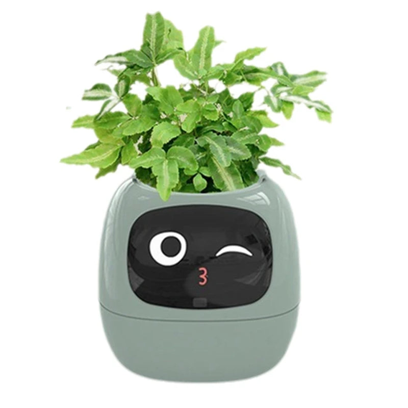 Ivy Smart Planter,Usb Rechargeable Indoor Small Flower Pot for Indoor Decoration Make Raising Plant Easy and Fun