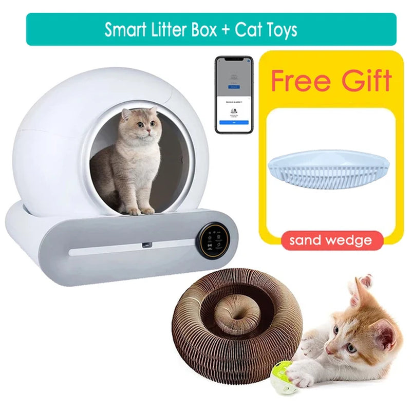 Tonepie 2024 New 65L Automatic Smart Cat Litter Box Self Cleaning Fully Enclosed Cat Litter Box Pet Toilet Litter Tray