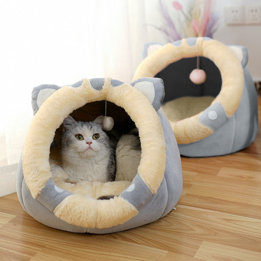 Cat House Villa Enclosed Cat Supplies Bed