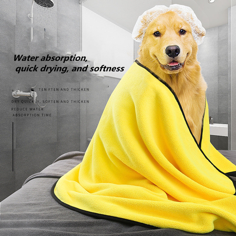 Super Absorbent Quick Drying Soft Microfiber Pet Towel (Yellow)