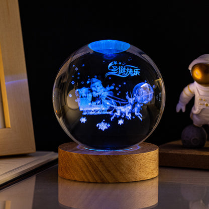 Milky Way Solar System Rain Cloud Astronaut Glowing Crystal Ball Night Light