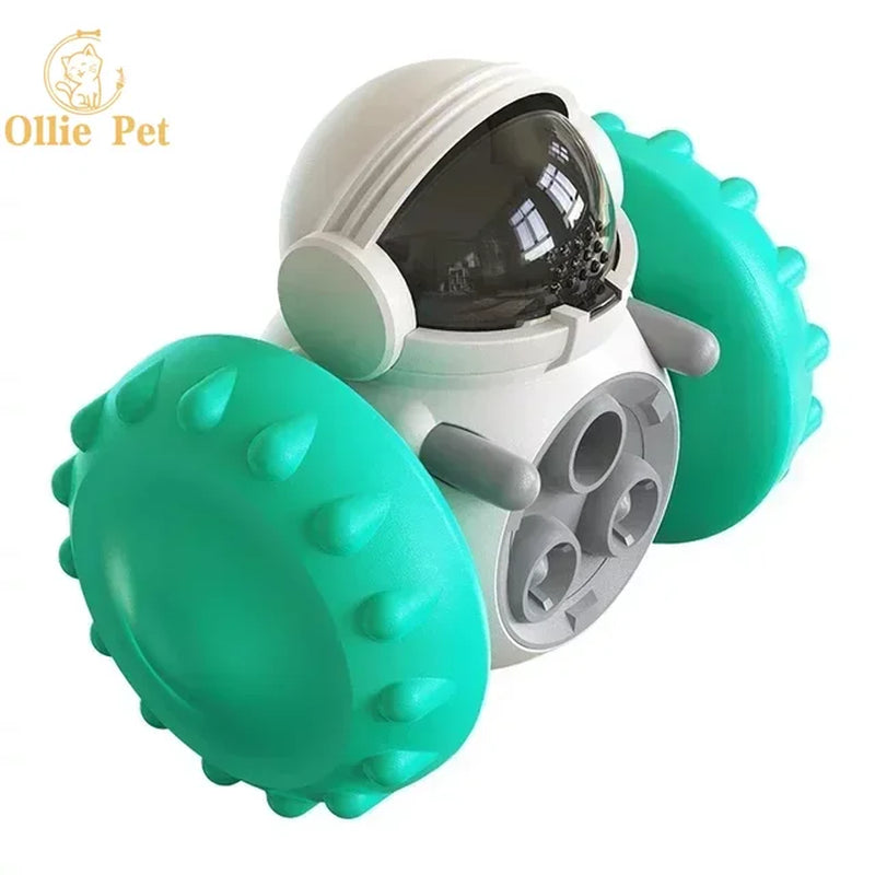 Dog Treat Toy Interactive Tumbler Robot Slow Food Feeder Puppy Cat Snack Treat Dispenser Dog Supplies for Pet Dogs IQ Training