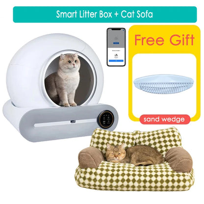 Tonepie 2024 New 65L Automatic Smart Cat Litter Box Self Cleaning Fully Enclosed Cat Litter Box Pet Toilet Litter Tray