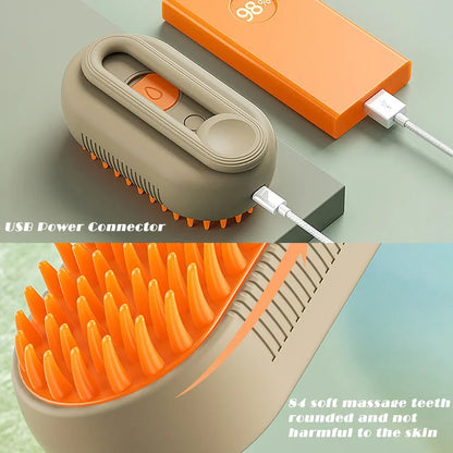 3-in-1 Pet Steam Brush - Steamy Spray Massage Comb - Hair Removal and Grooming Tool - Pet Beauty and Cleaning Supplies