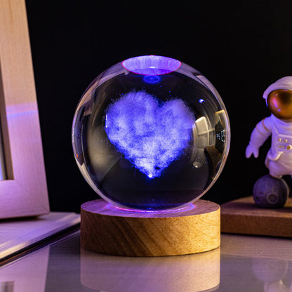 Milky Way Solar System Rain Cloud Astronaut Glowing Crystal Ball Night Light