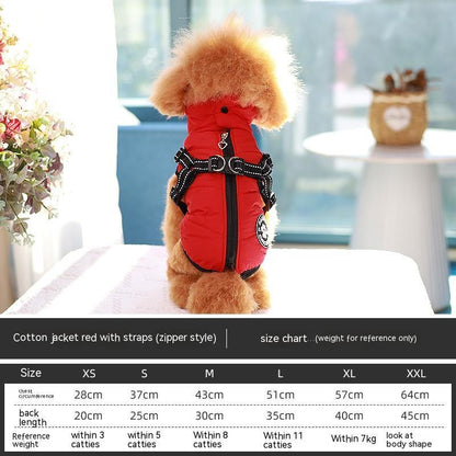 Pet Cotton Vest With Traction Chest And Back