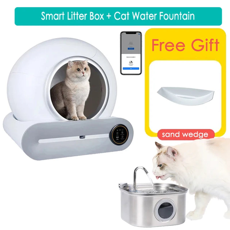 Tonepie 2024 New 65L Automatic Smart Cat Litter Box Self Cleaning Fully Enclosed Cat Litter Box Pet Toilet Litter Tray