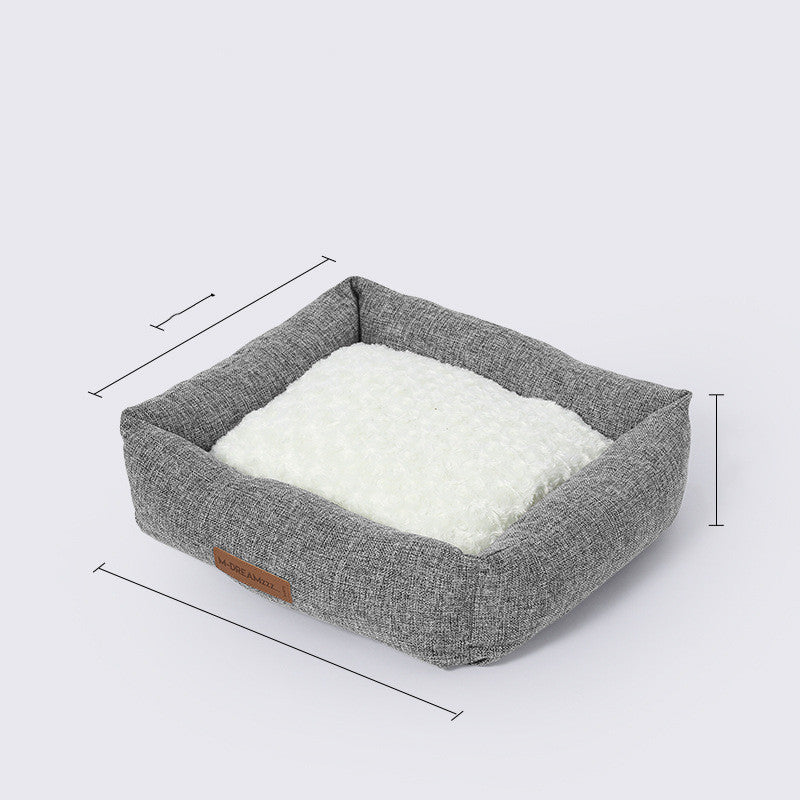 Pet Warm Plush Double-sided Detachable Bed Dog Kennel