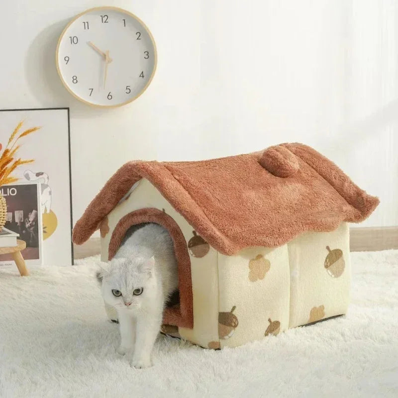 Versatile Four Seasons Cat and Dog Nest House - Removable, Washable, and Cozy Pet Bed for Small Dogs and Cats