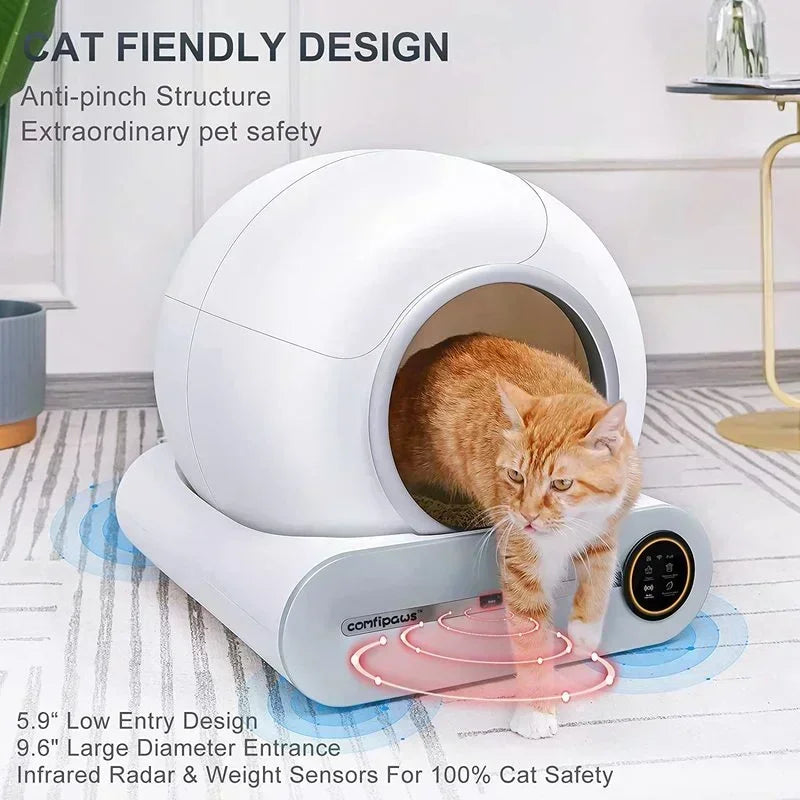 Tonepie 2024 New 65L Automatic Smart Cat Litter Box Self Cleaning Fully Enclosed Cat Litter Box Pet Toilet Litter Tray