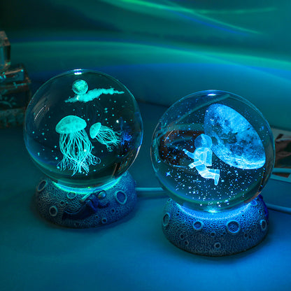 Crystal Ball Decoration Luminous Resin Base