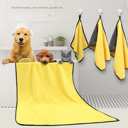 Super Absorbent Quick Drying Soft Microfiber Pet Towel (Yellow)