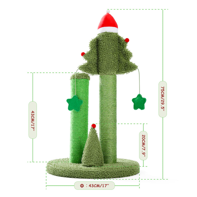 Cute Cactus Pet Cat Tree Toy with Ball Scratching Post for Cat Kitten Climbing Mushroom Condo Protecting Furniture Fast Delivery