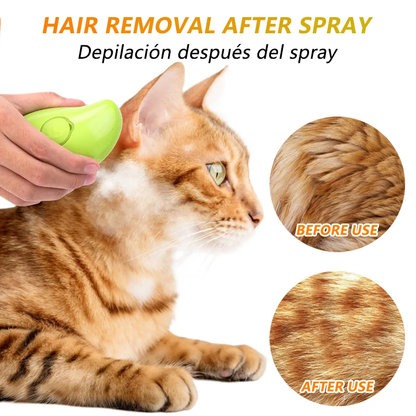 3 In 1 Electric Steamy Pet hair Brush with Massage