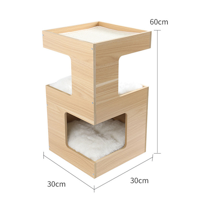 Solid Wood Double Layer No Trace Stickers Sisal Cat Nest