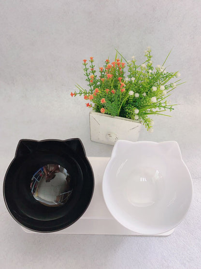 Cat Double Bowl Cat Food Bowl Protects Cervical Vertebra