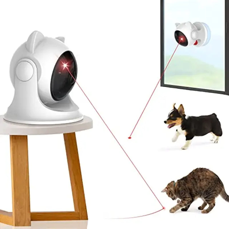 Rechargeable Motion-Activated Cat Laser Toy - Interactive Automatic Toy for Indoor Cats, Kittens, and Dogs - Dual Fast and Slow Modes