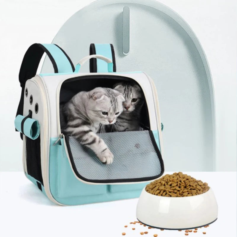 Pet Carrier Bag Cat Bag Pets Backpack Outgoing Carry Cats Double Shoulder Bag Travel Breathable Puppy Bags Carriers Supplies