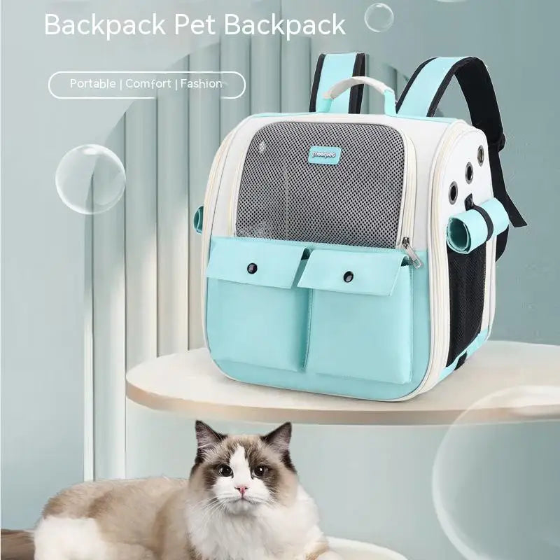 Pet Carrier Bag Cat Bag Pets Backpack Outgoing Carry Cats Double Shoulder Bag Travel Breathable Puppy Bags Carriers Supplies