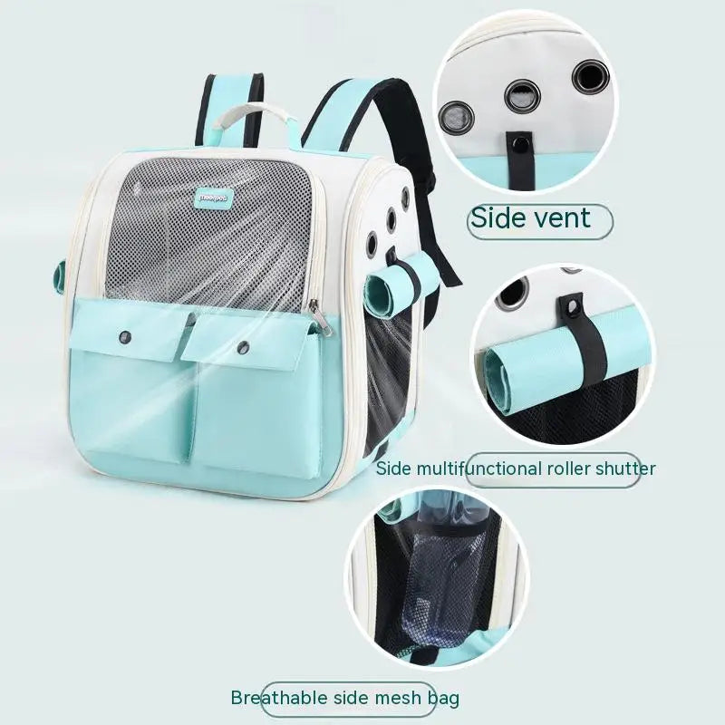 Pet Carrier Bag Cat Bag Pets Backpack Outgoing Carry Cats Double Shoulder Bag Travel Breathable Puppy Bags Carriers Supplies