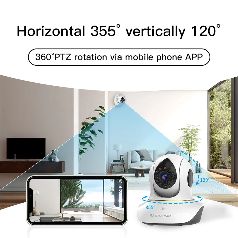 1080P Wifi Camera Indoor IP Camera Baby Pet Monitor 360° PTZ Home Security Surveillance Motion Detection