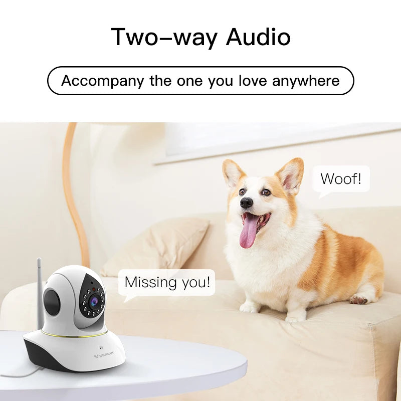 1080P Wifi Camera Indoor IP Camera Baby Pet Monitor 360° PTZ Home Security Surveillance Motion Detection