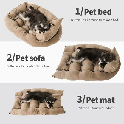 Winter Warm Dog Sofa Bed - Cozy Pet Sleeping House Kennel - Cat Puppy Mattress - Pet House Cushion for Small and Large Dogs