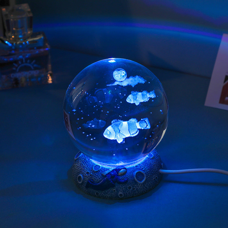 Crystal Ball Decoration Luminous Resin Base