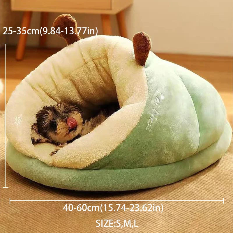 Cozy Breathable Small Dog Kennel Bed - Cute Slippers Shaped Pet House - Foldable and Washable - Ideal for Dogs and Cats