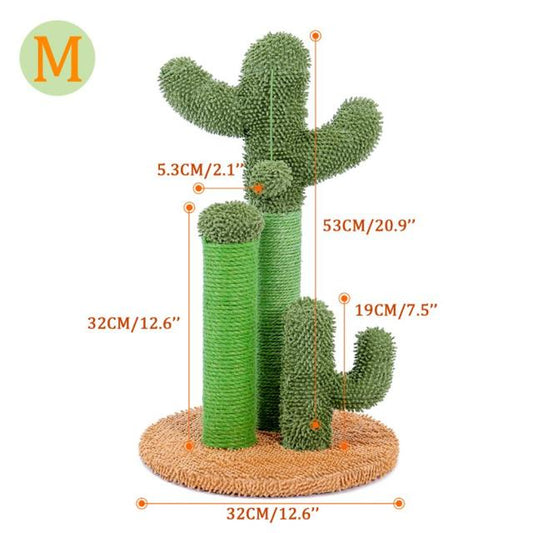 Cute Cactus Pet Cat Tree Toy with Ball Scratching Post for Cat Kitten Climbing Mushroom Condo Protecting Furniture Fast Delivery