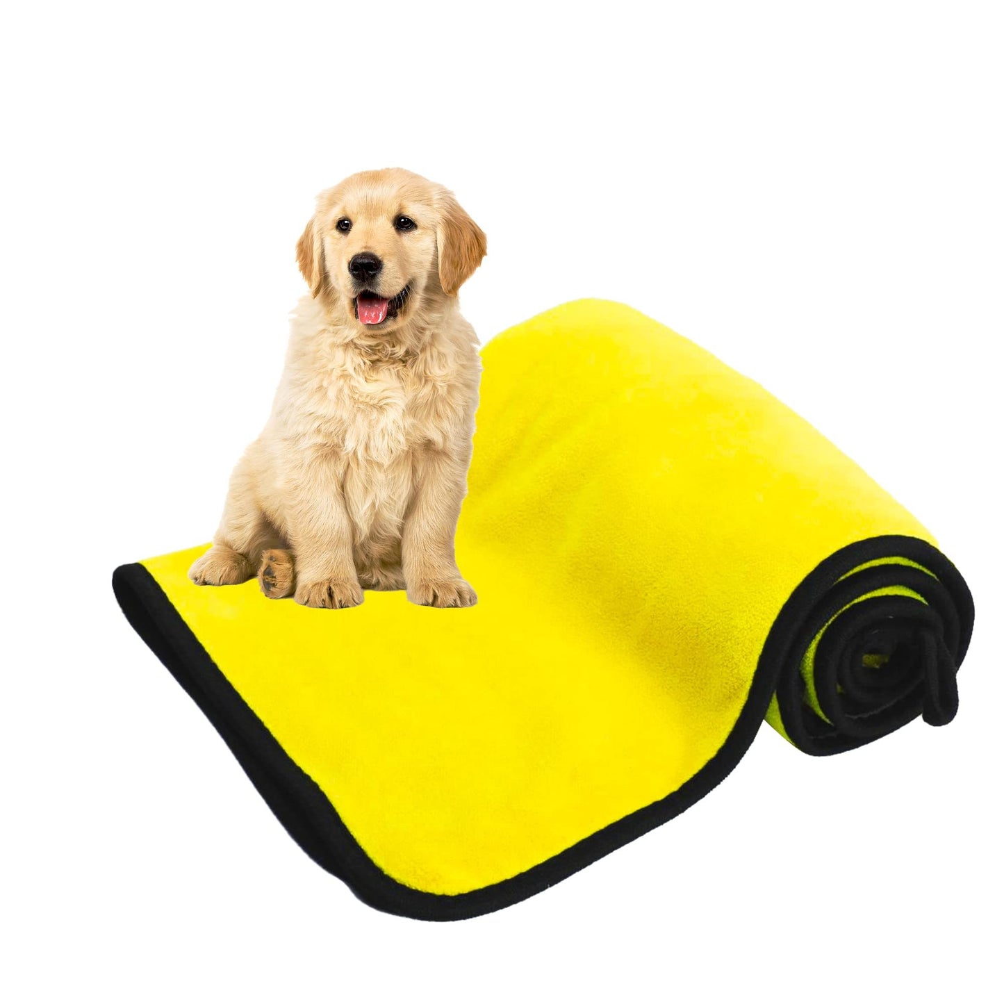 Super Absorbent Quick Drying Soft Microfiber Pet Towel (Yellow)