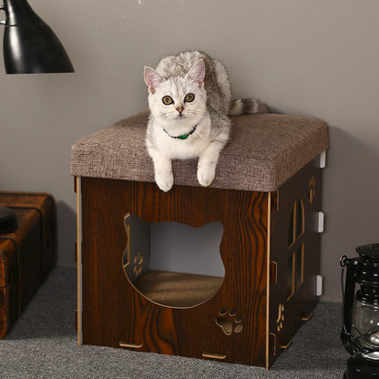 Multifunctional Room Adult Cat Detachable Grinding Claw Sleeping Bed Pet Stool Nest