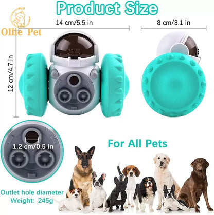 Dog Treat Toy Interactive Tumbler Robot Slow Food Feeder Puppy Cat Snack Treat Dispenser Dog Supplies for Pet Dogs IQ Training