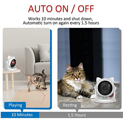 Rechargeable Motion-Activated Cat Laser Toy - Interactive Automatic Toy for Indoor Cats, Kittens, and Dogs - Dual Fast and Slow Modes