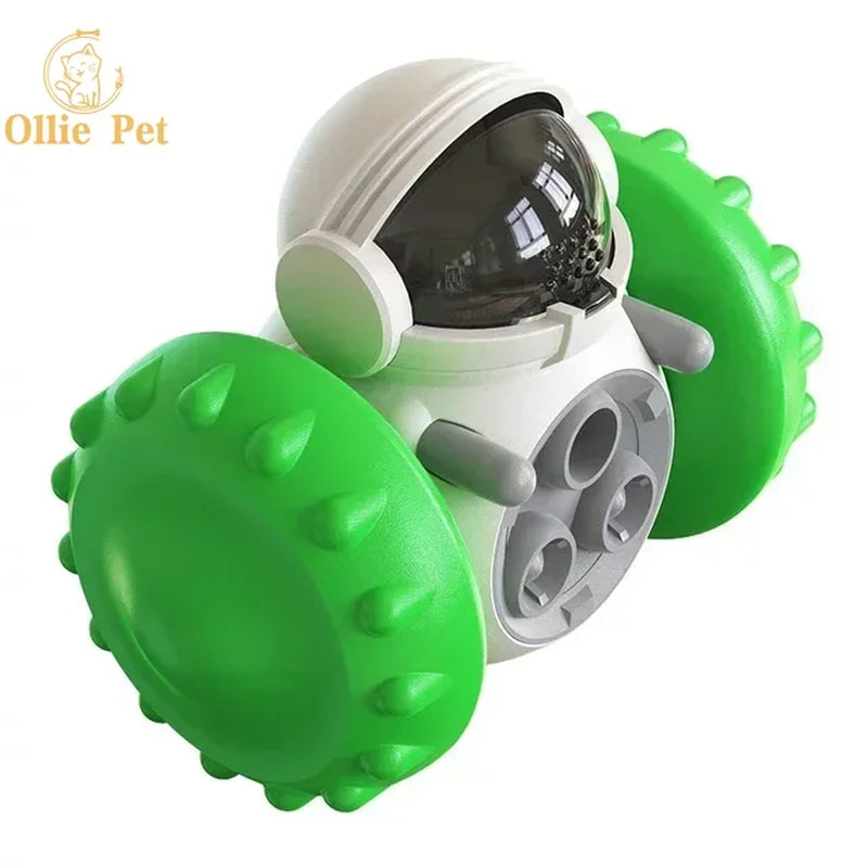 Dog Treat Toy Interactive Tumbler Robot Slow Food Feeder Puppy Cat Snack Treat Dispenser Dog Supplies for Pet Dogs IQ Training