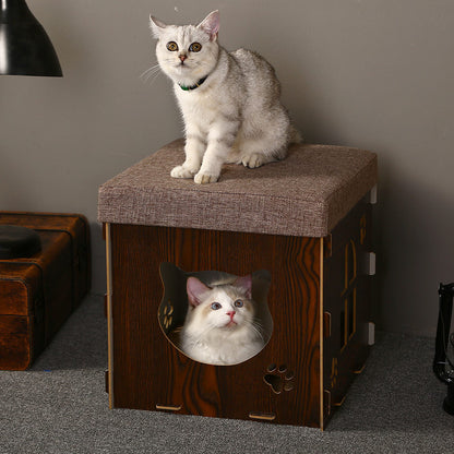 Multifunctional Room Adult Cat Detachable Grinding Claw Sleeping Bed Pet Stool Nest