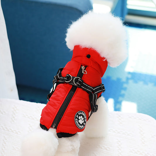 Pet Cotton Vest With Traction Chest And Back