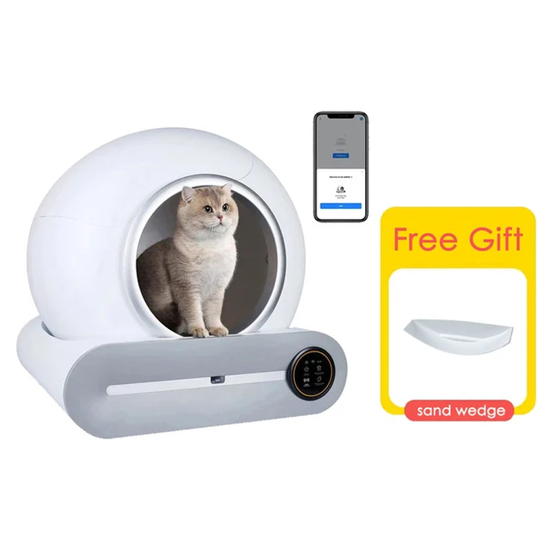 Tonepie 2024 New 65L Automatic Smart Cat Litter Box Self Cleaning Fully Enclosed Cat Litter Box Pet Toilet Litter Tray