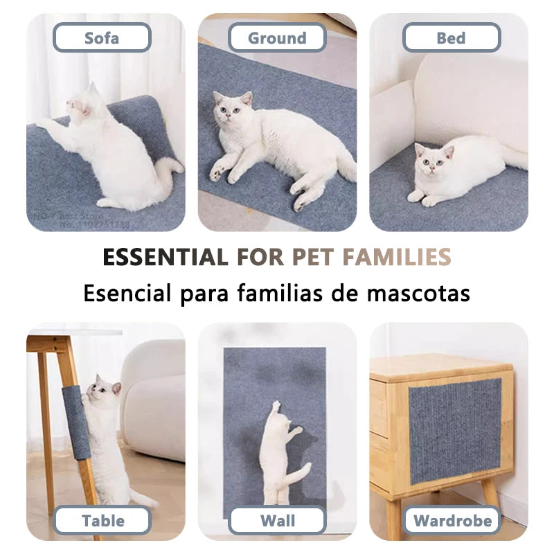 Multifunctional Cat Scratcher - Self-Adhesive Claw Sharpener - Trimmable Scratching Post - Cat Tree Tower Toy - Essential Cat Supplies