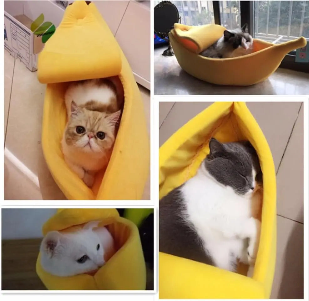 Warm Banana Shaped Dog Cat Bed Cozy Basket Puppy Kittens Cushion Kennel Portable Pet Sleeping Mat Bed Cats Supplies