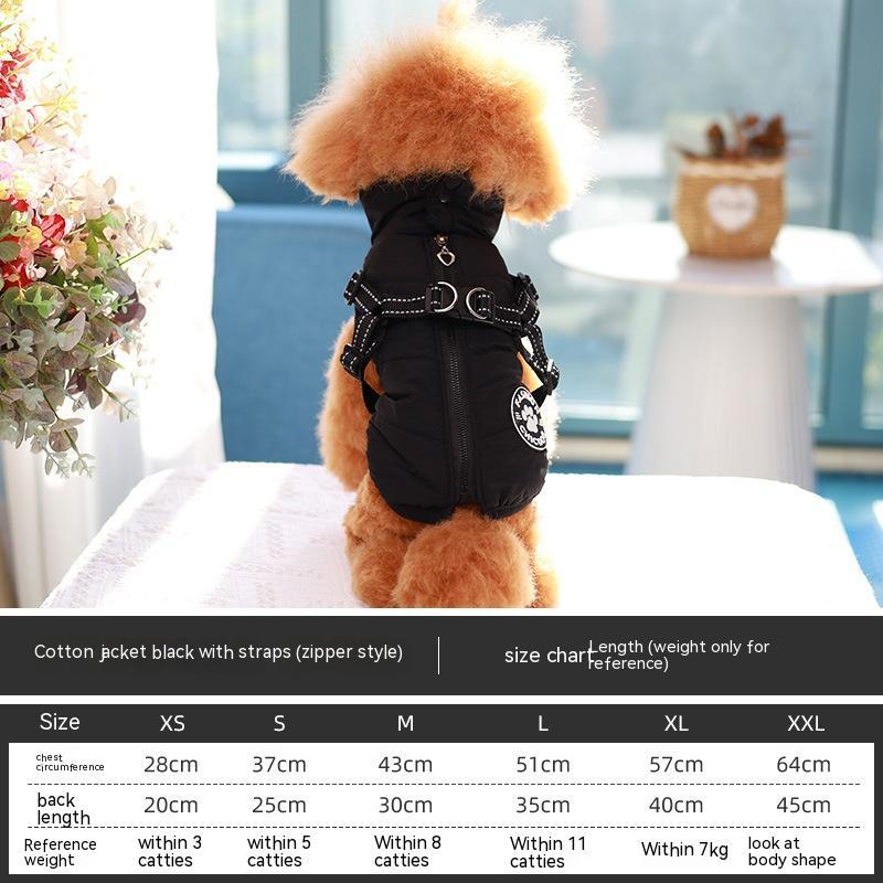 Pet Cotton Vest With Traction Chest And Back