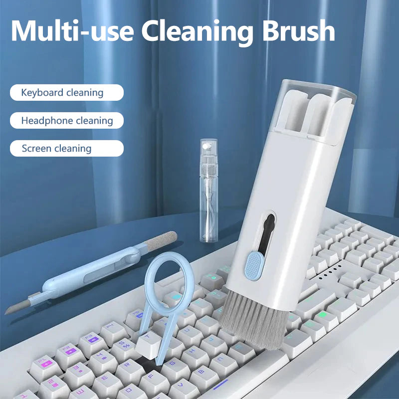 7-In-1 Keyboard Cleaning Kits Airpods Cleaner Headset Cleaner Pen Laptop Screen Cleaning Bluetooth Earphones Cleaning Kit