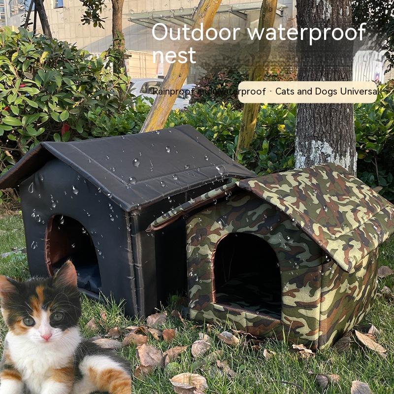 Outdoor Waterproof Wandering Cat Nest Winter Warm Outdoor Foldable Removable Washable Cat House Kennel