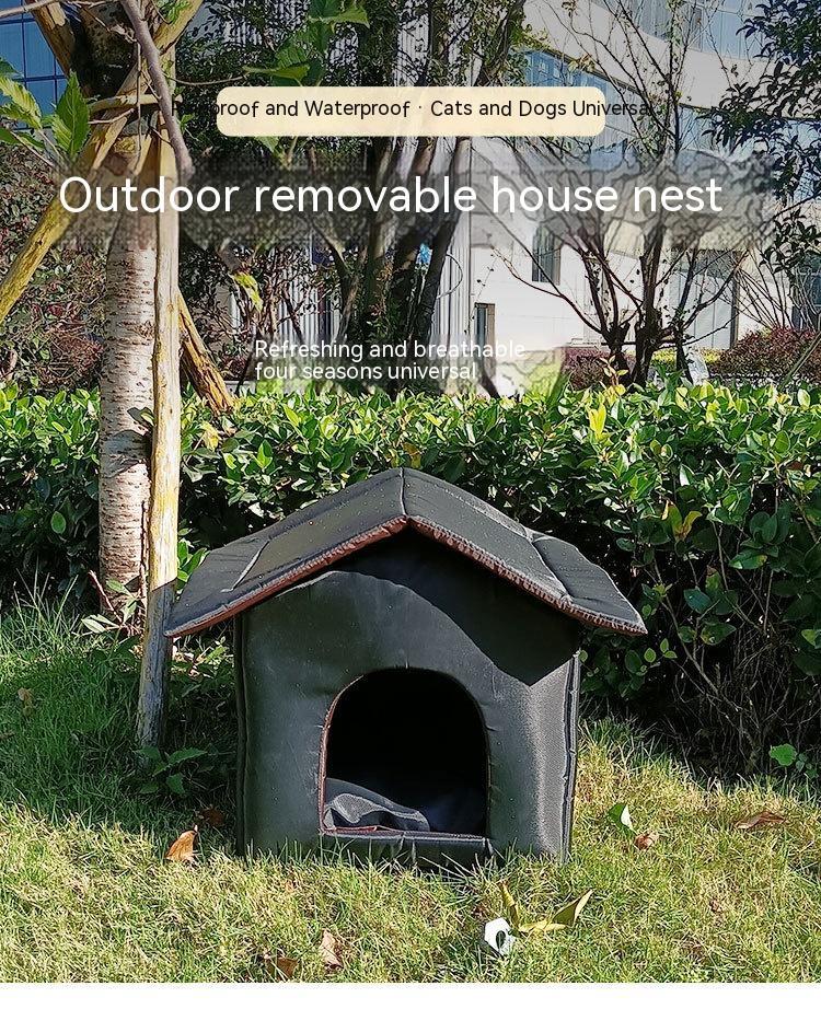 Outdoor Waterproof Wandering Cat Nest Winter Warm Outdoor Foldable Removable Washable Cat House Kennel