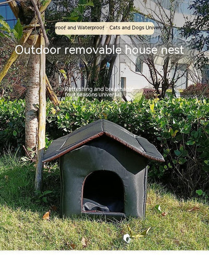 Outdoor Waterproof Wandering Cat Nest Winter Warm Outdoor Foldable Removable Washable Cat House Kennel