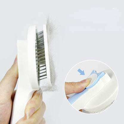 Cat Grooming Brush, Self Cleaning Slicker Brushes For Dogs Pet Hair Removal Comb Stainless Steel Needle Cat Brush Self Cleaning For Cats Dogs Hair Remover Scraper Pet Grooming Tool