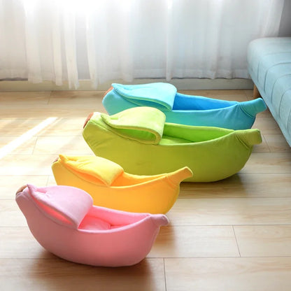 Warm Banana Shaped Dog Cat Bed Cozy Basket Puppy Kittens Cushion Kennel Portable Pet Sleeping Mat Bed Cats Supplies