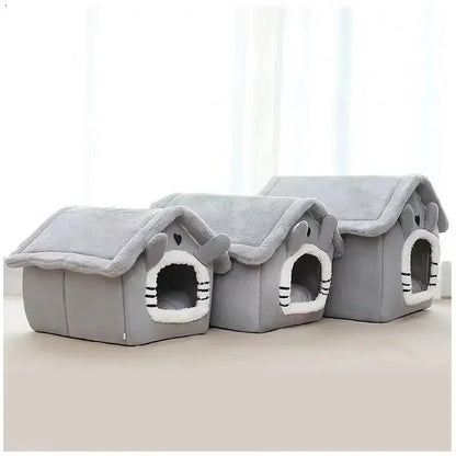 Indoor Warm Dog House and Soft Cat Bed with Removable Cushion