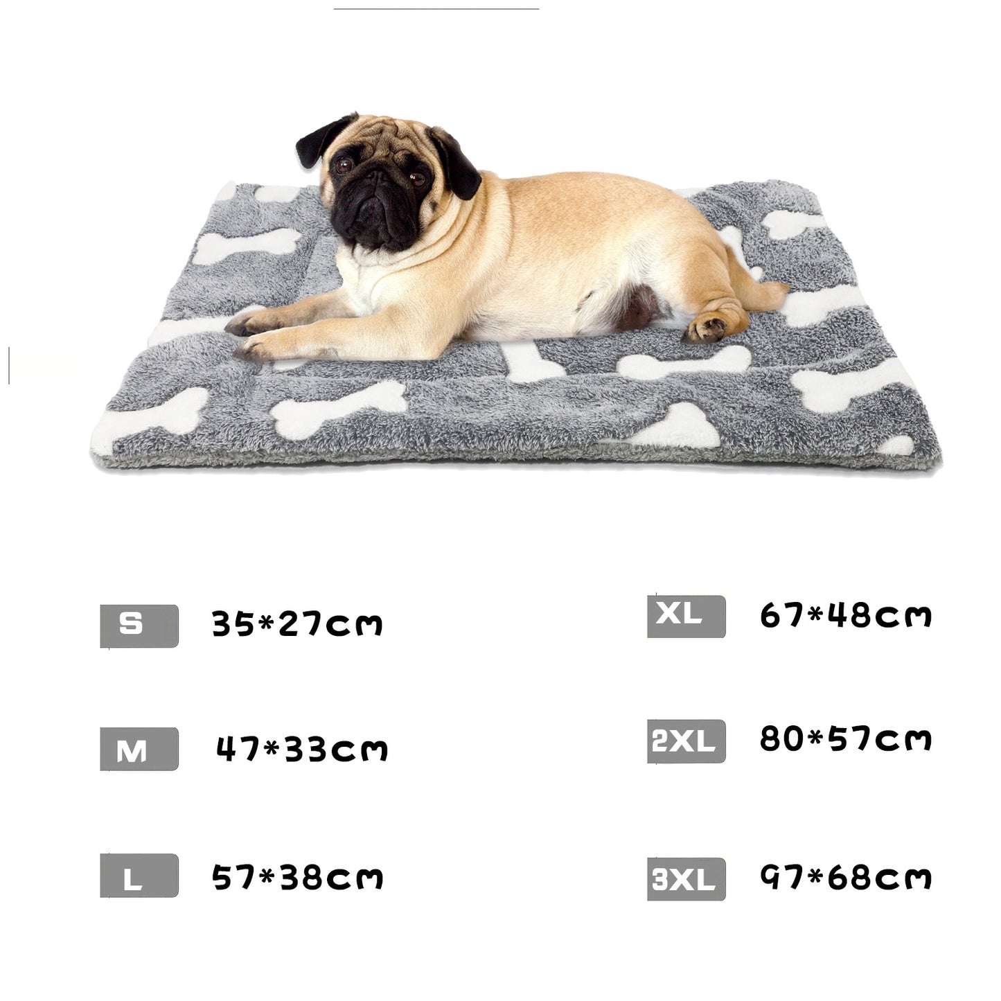 Self-Warming Cat Bed Mat Washable Dog Bed Crate Mat Soft Pet Sleeping Mat For Dogs And Cats Reversible Fleece Dog Crate Kennel Pad Cat Pet Bed